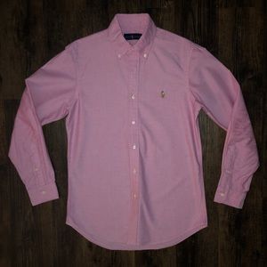 Ralph Lauren Pink Button Down Cotton Oxford Shirt Small NWOT